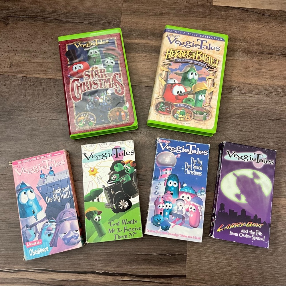 90s Y2K VeggieTales VHS Tapes Lot of 6 - Christmas - Heroes of the Bible